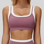 Women's Sportswear: Nude-Feel Fake Two-Piece Sports Bra With Shading Lines, Bright-Colored Yoga Top For Push-Ups Women's Sportswear: Nude-Feel Fake Two-Piece Sports Bra With Shading Lines, Bright-Colored Yoga Top For Push-Ups