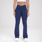 Women's Customizable Flared Yoga Pants High-Waisted and Tummy-Control Fitness Sports Pants
