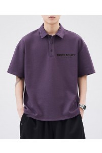 New Style Multi-Color Collared Short-Sleeve Polo Shirt Men's Casual Letter Embroidery Cotton T-shirt