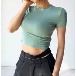 Women's Plus Size T-Shirt Casual Spandex Soft Fabric Round Neck Chiffon Solid Color Custom