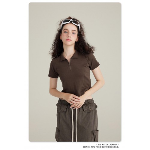 Clothing Manufacturer Wholesale Women's T-Shirt Polo Collar Cotton T-Shirt Clothing Manufacturer Wholesale Women's T-Shirt Polo Collar Cotton T-Shirt