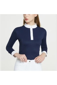 Quick-Dry Women's Long-Sleeve Shirt Equestrian Wear Slim-Fit Riding & Fitness Apparel Horseback Riding Top