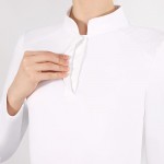 New Style Women's Mesh Breathable Equestrian Long Sleeve Top Lightweight Riding Stand Collar Rider Shirt