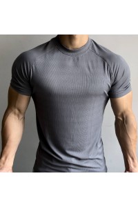Custom Men's Summer Sports T-Shirt Outdoor Training Quick-Dry Raglan Sleeve Solid Color