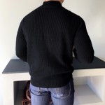 Zipper long-sleeved stand-up collar thickened warm sportswear autumn/winter muscle fitness tide brand sweater crop sport jacket