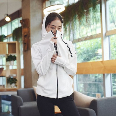 Running Jacket For Women Yoga Hooded Zipper Fitness Hoodies Long Sleeve Thumb Hole Workout Gym Sportswear Sweatshirt Outwear
