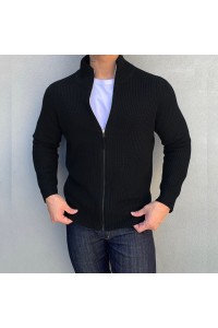 Zipper long-sleeved stand-up collar thickened warm sportswear autumn/winter muscle fitness tide brand sweater crop sport jacket