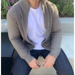 Zipper long-sleeved stand-up collar thickened warm sportswear autumn/winter muscle fitness tide brand sweater crop sport jacket