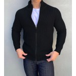 Zipper long-sleeved stand-up collar thickened warm sportswear autumn/winter muscle fitness tide brand sweater crop sport jacket