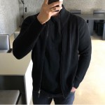 Zipper long-sleeved stand-up collar thickened warm sportswear autumn/winter muscle fitness tide brand sweater crop sport jacket